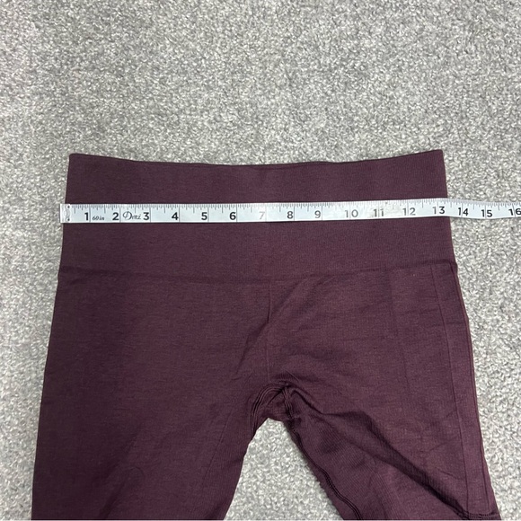 Lululemon Pants Women's 4 Maroon Ebb And Flow Crop Athletic Workout Gym Leggings - Picture 5 of 9